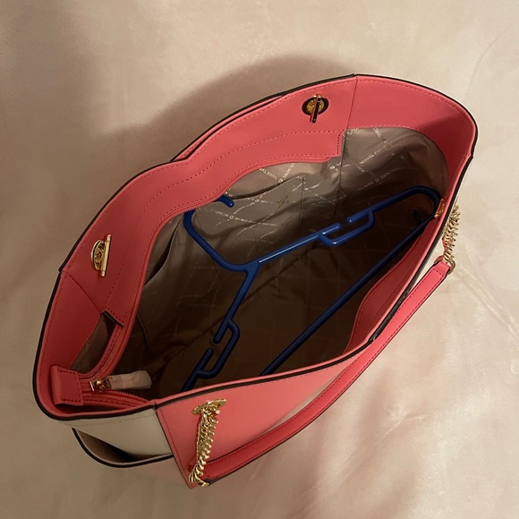 NWT Michael Kors Jet Set handbag PINK dusty rose COLORBLOCK - Picture 3 of 3